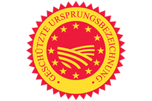 Abzeichen für geschützte Ursprungsbezeichnung.